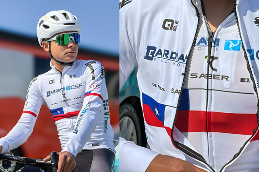 Vicente Rojas estrena en Europa el maillot de campeón nacional elite de ruta