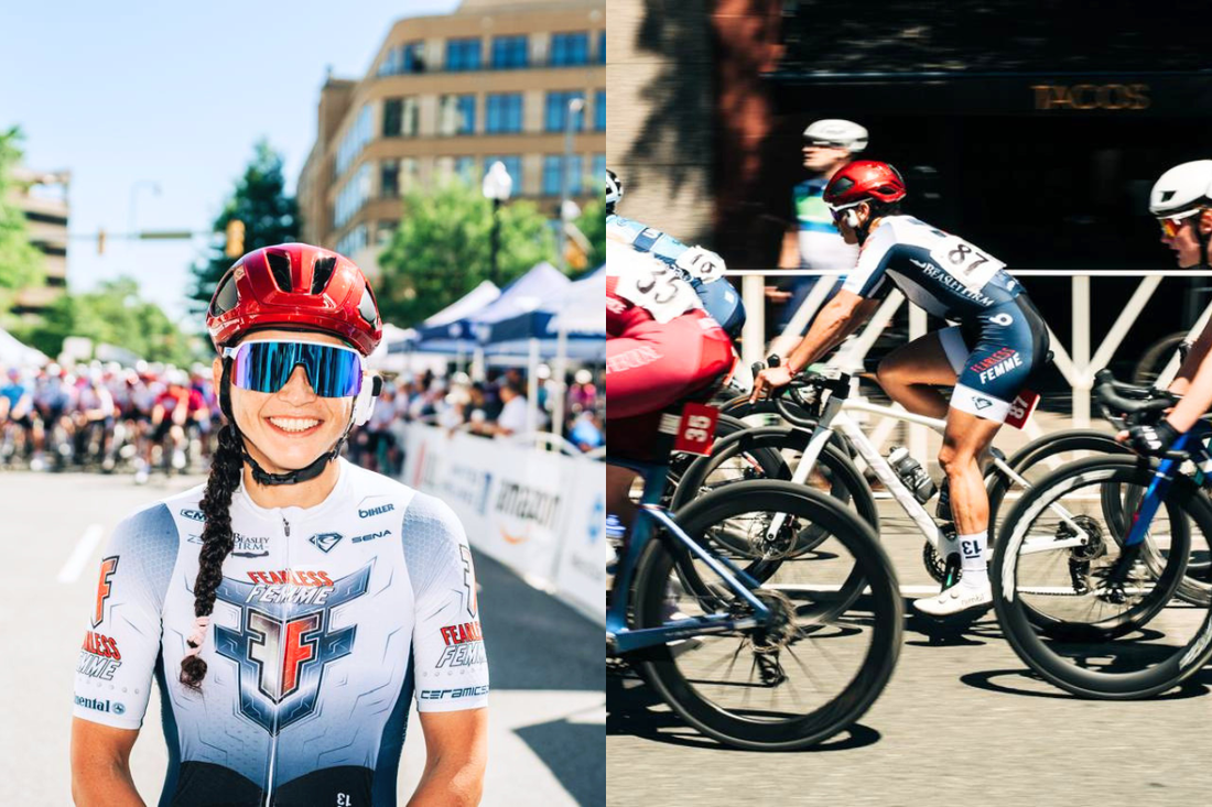 Paola Muñoz en el podio de Armed Forces Cyclig Classic, USA